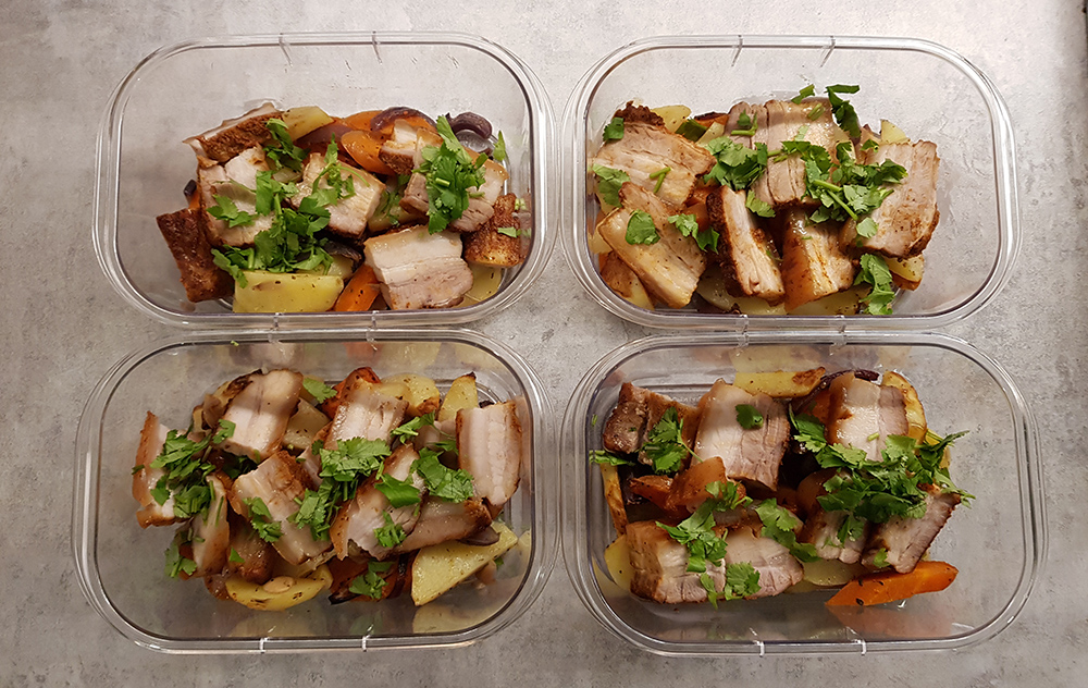 Pork in paper from the oven