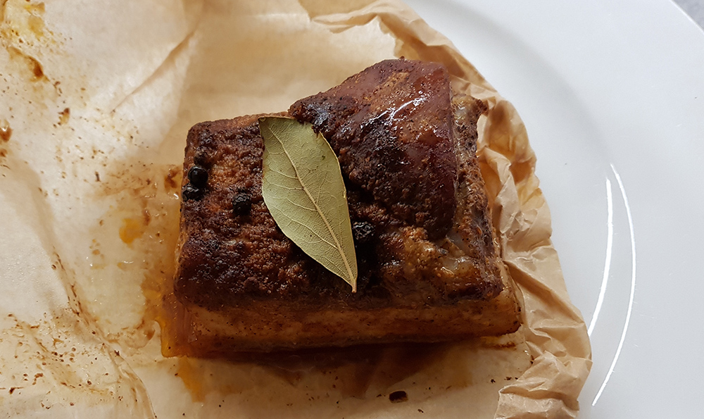 Pork in paper from the oven